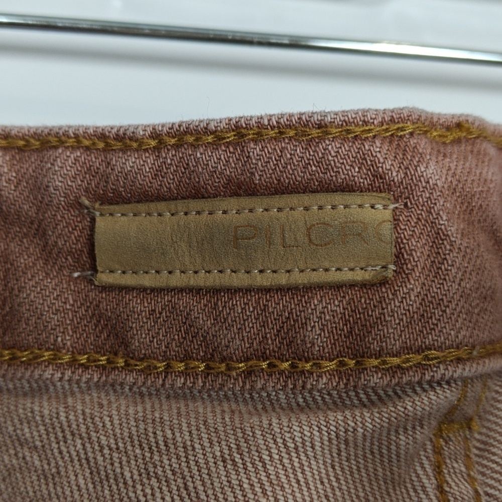 ANTHROPOLOGIE PILCRO The Vintage Straight Brown/Pink Busted Knees Jeans Size 30 - Picture 2 of 16